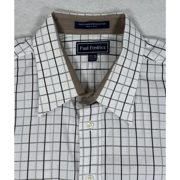 Paul Frederick Men's 17.5x34 dress shirt Non Iron 100% Cotton (Lot of 3) - Picture 2 of 14